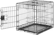 Foldable Small Metal Dog Crate Cage with Tray – Secure Indoor Kennel 61cm - Kwikley