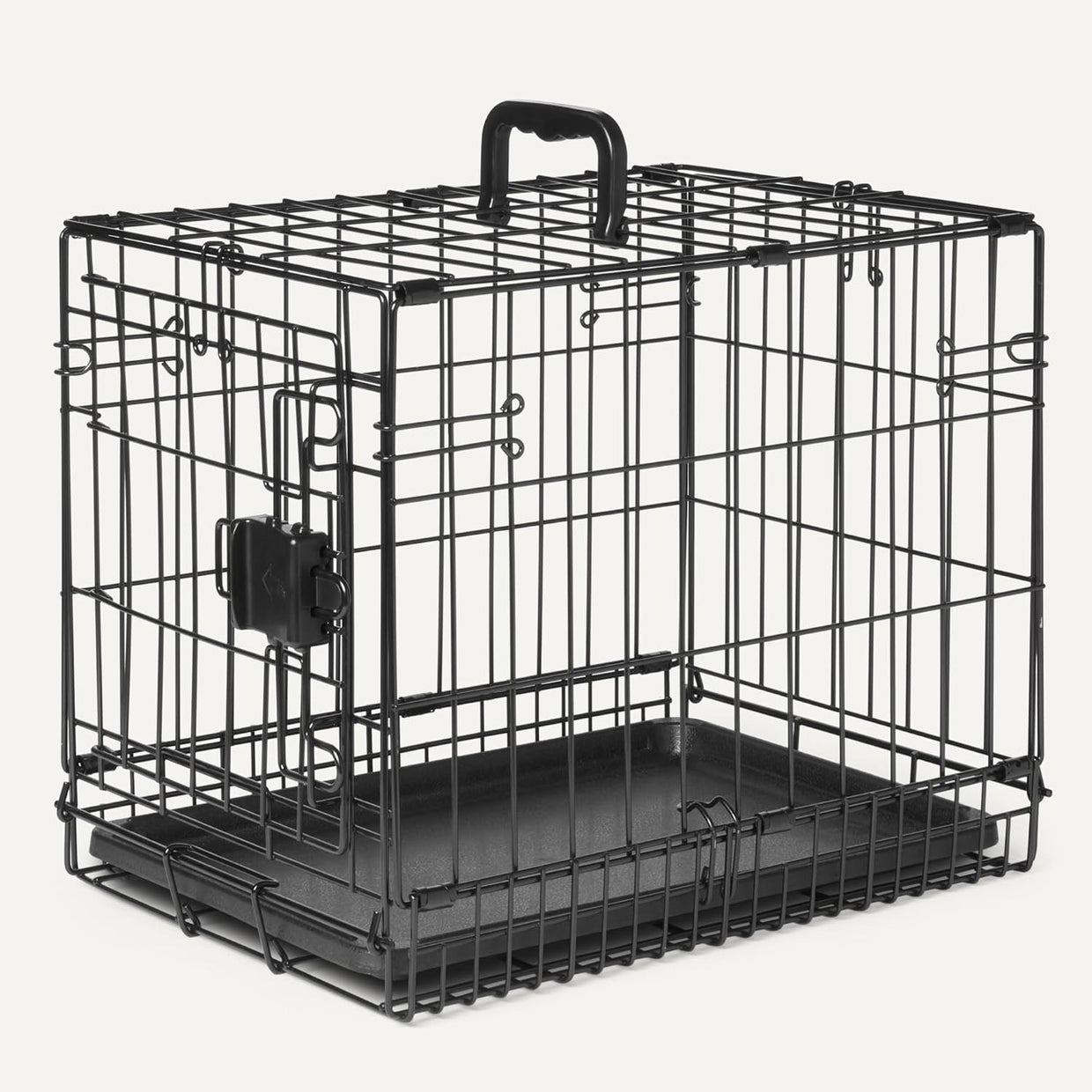 Foldable Small Metal Dog Crate with Tray – Secure Indoor Cage 46cm - Kwikley
