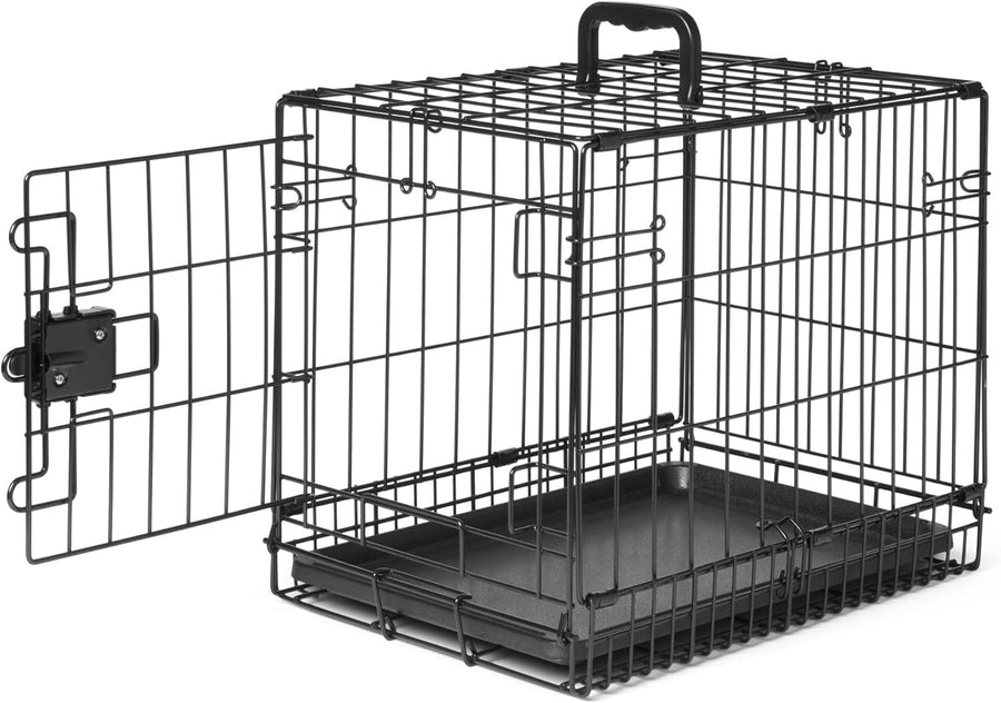 Foldable Small Metal Dog Crate with Tray – Secure Indoor Cage 46cm - Kwikley