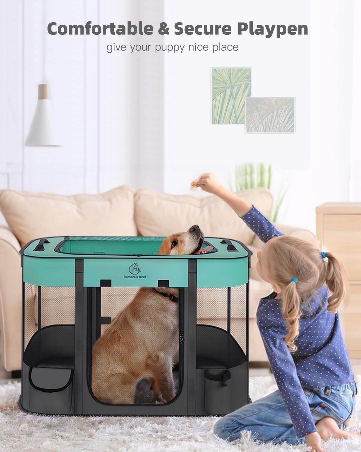 Foldable Small Pet Playpen 70x55x45cm Portable Puppy Cat Exercise Tent - Kwikley