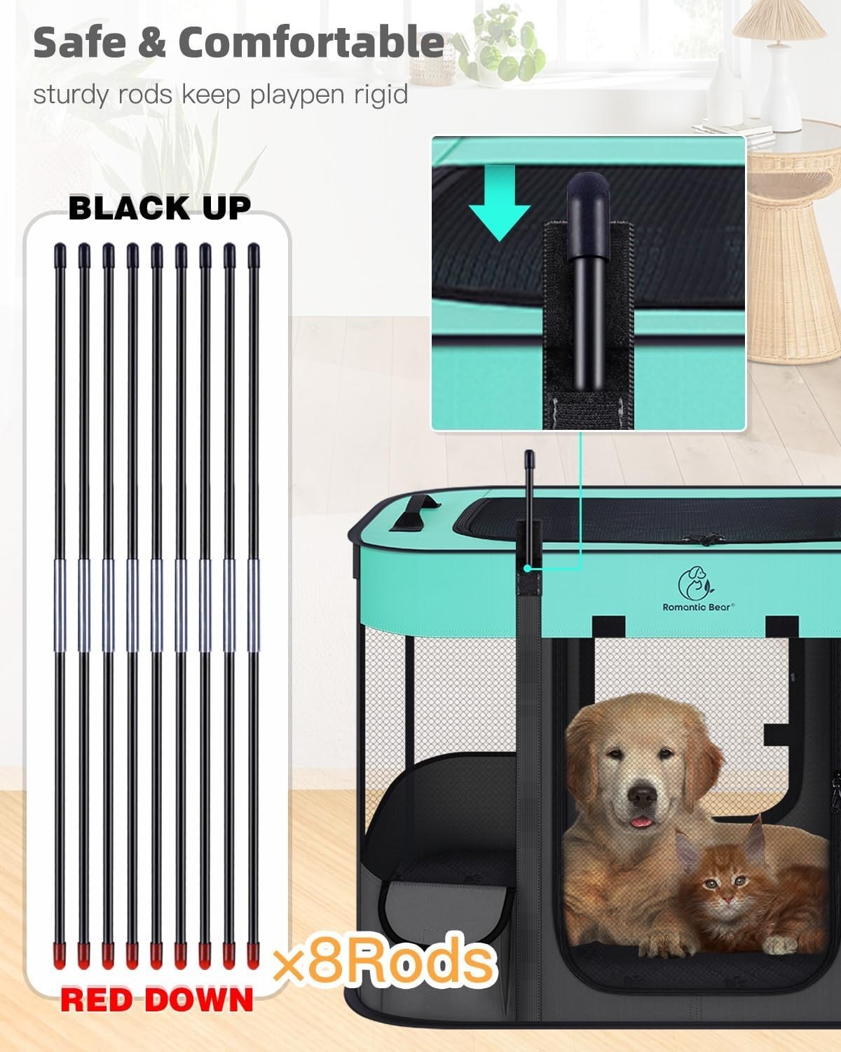 Foldable Small Pet Playpen 70x55x45cm Portable Puppy Cat Exercise Tent - Kwikley