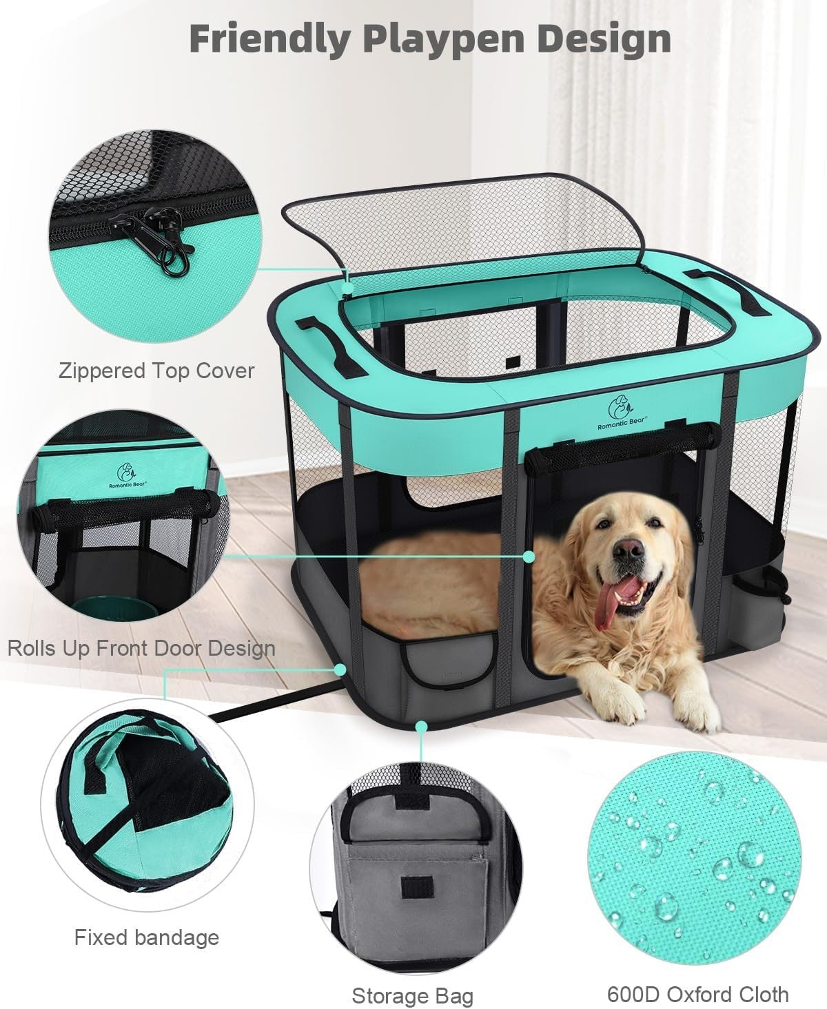 Foldable Small Pet Playpen 70x55x45cm Portable Puppy Cat Exercise Tent - Kwikley