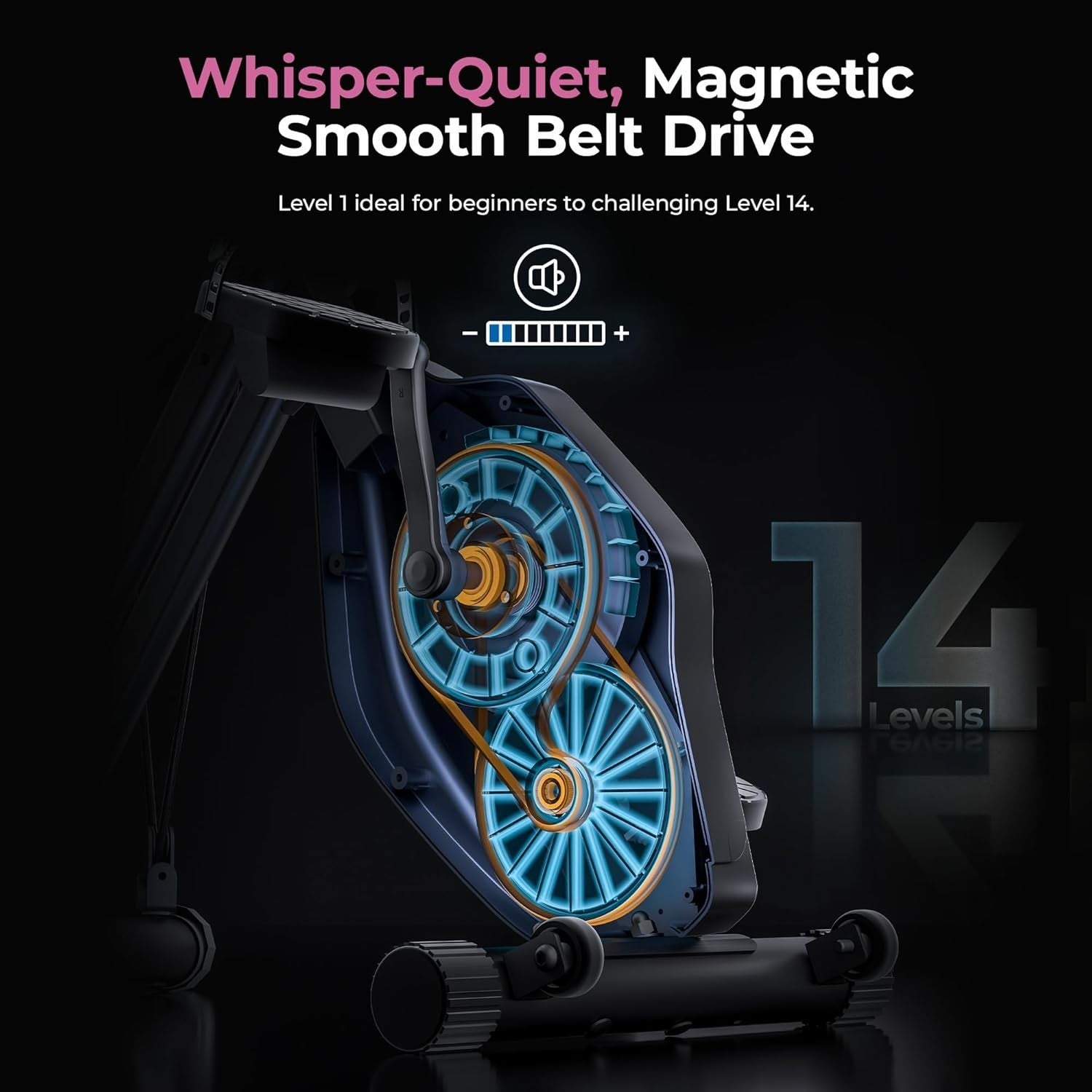 Foldable Smart X - Bike Home Exercise Bike 14 - Level Magnetic Bluetooth App - Kwikley