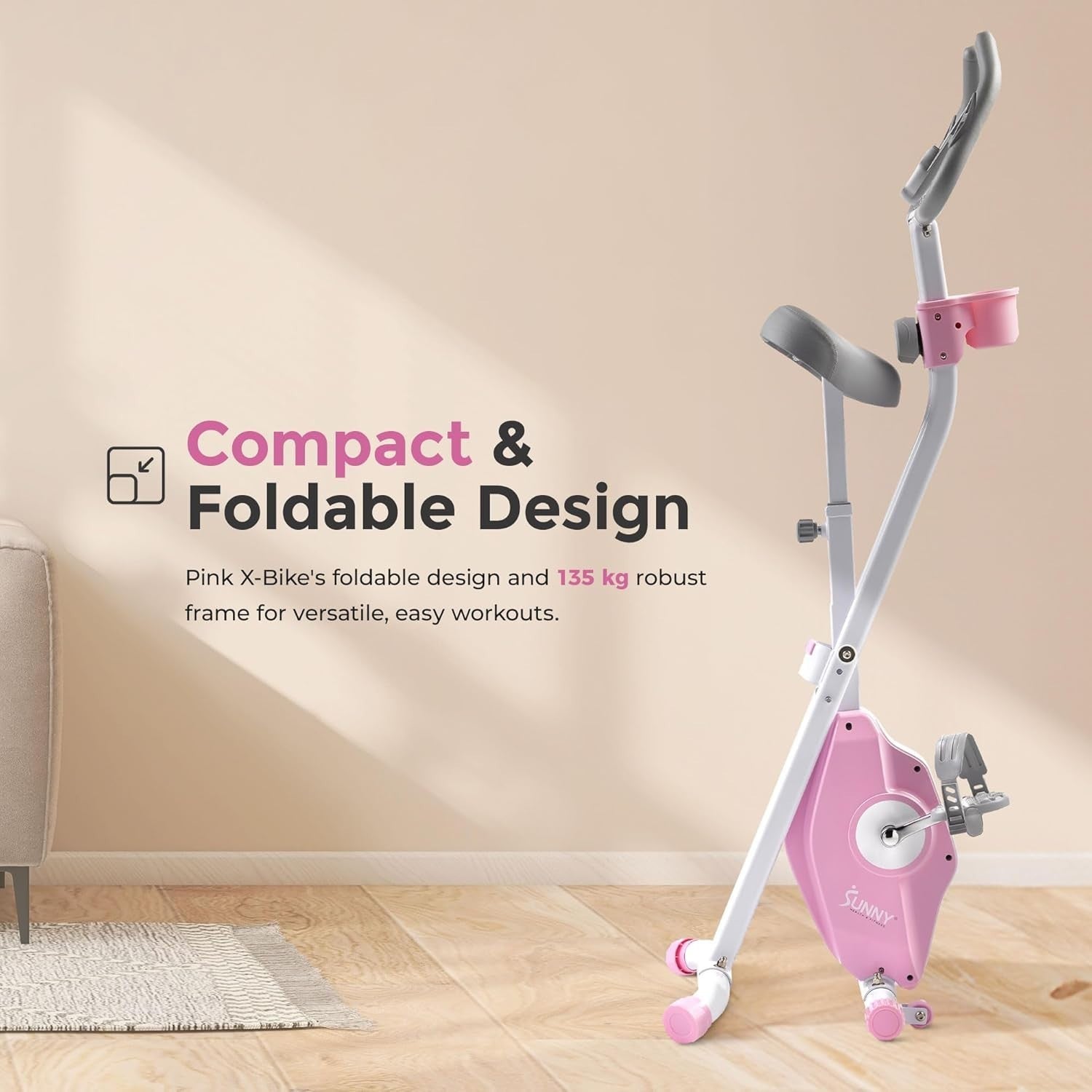 Foldable Smart X - Bike Home Exercise Bike 14 - Level Magnetic Bluetooth App - Kwikley
