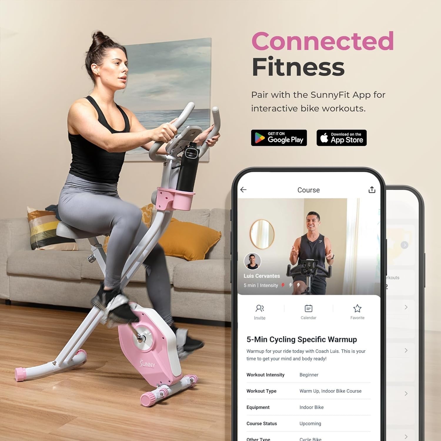 Foldable Smart X - Bike Home Exercise Bike 14 - Level Magnetic Bluetooth App - Kwikley