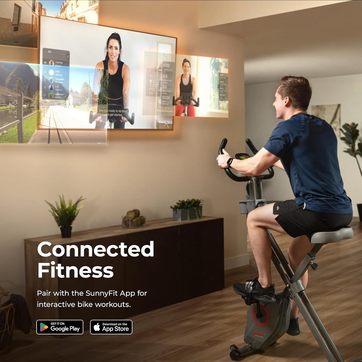 Foldable Smart X - Bike Home Exercise Bike Magnetic Resistance Bluetooth App - Kwikley