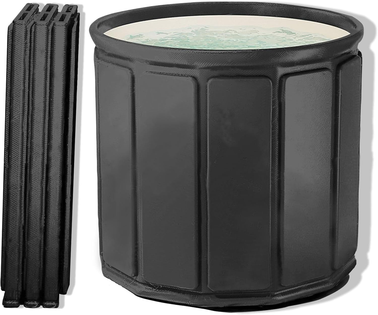 Foldable Soaking Bathtub 70x65cm Black Portable Ice & Spa Tub Adults - Kwikley