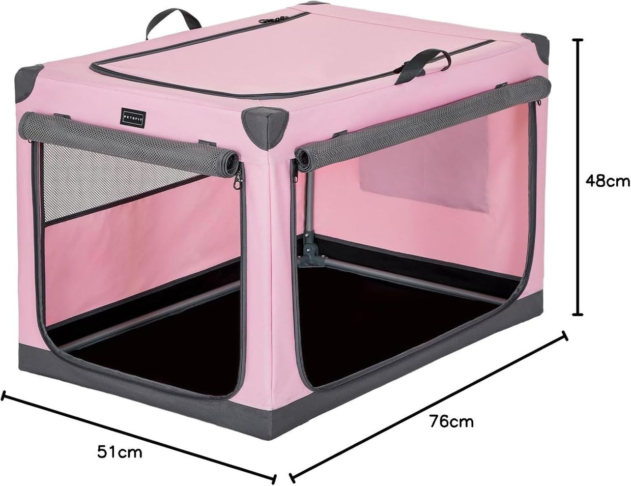Foldable Soft Dog Crate Pink – Portable Travel Kennel for Small & Medium Pets - Kwikley