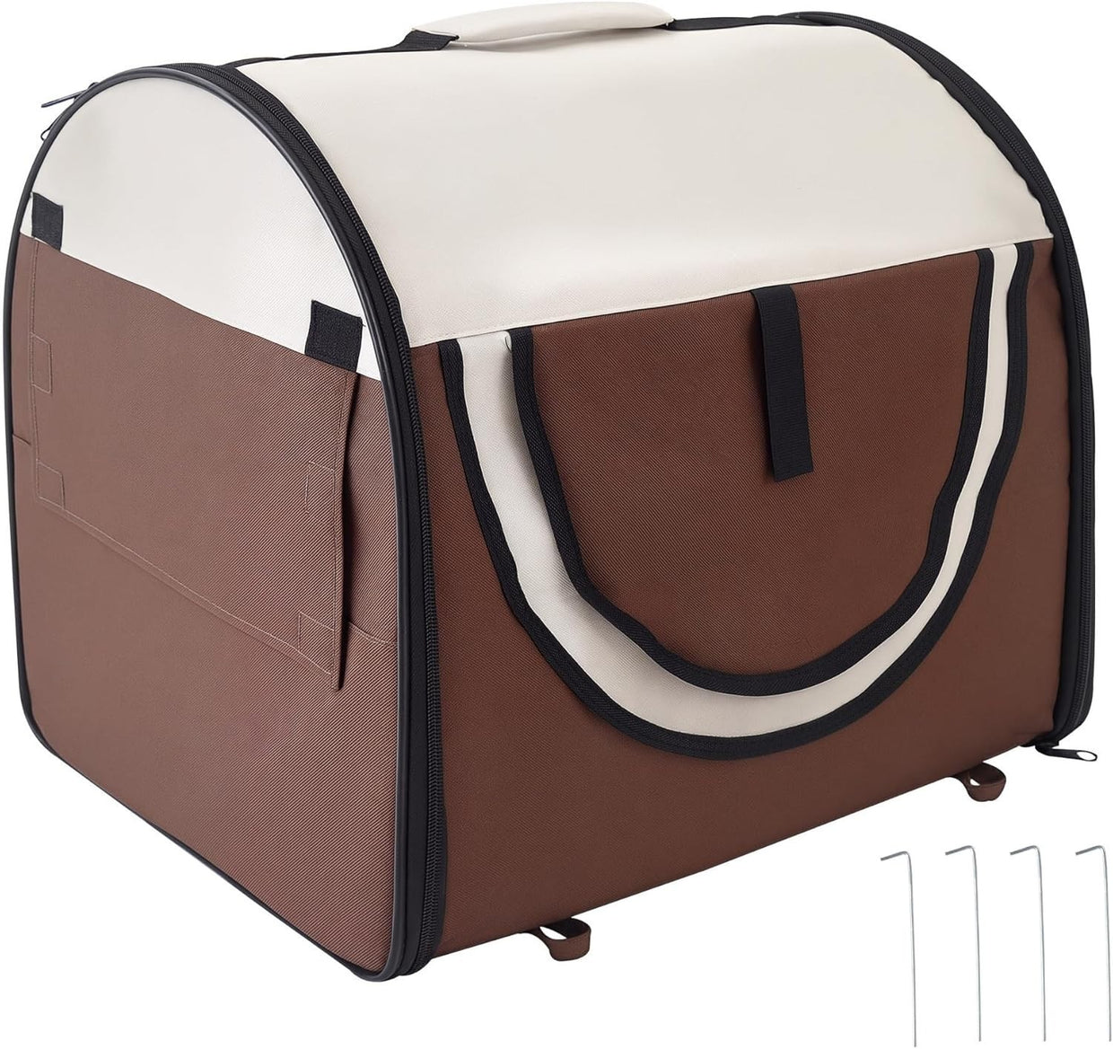 Foldable Soft Pet Carrier Crate 46x36x41cm for Small Dogs & Cats, Travel - Ready - Kwikley