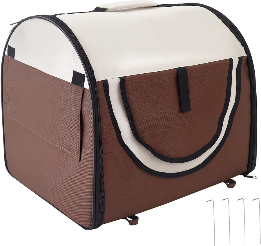 Foldable Soft Pet Carrier Crate 46x36x41cm for Small Dogs & Cats, Travel - Ready - Kwikley
