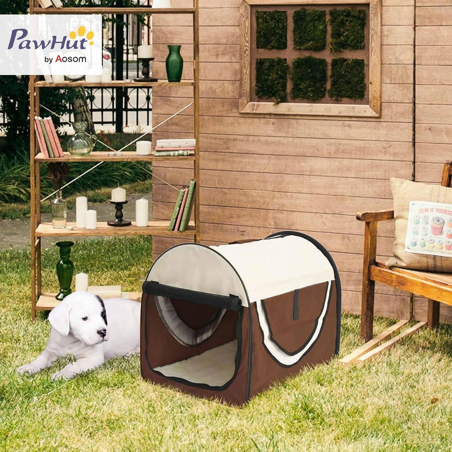 Foldable Soft Pet Carrier Crate 46x36x41cm for Small Dogs & Cats, Travel - Ready - Kwikley
