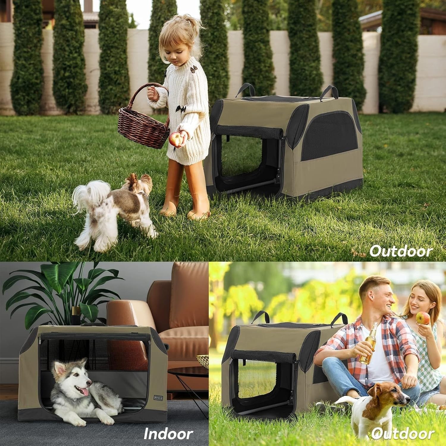 Foldable Soft Travel Dog Crate Portable Pet Carrier Cage for Small Dogs Cats 66c - Kwikley