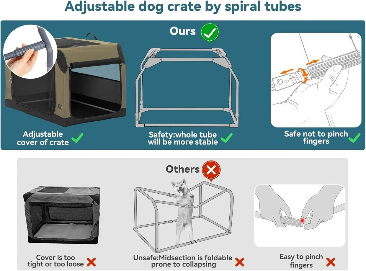 Foldable Soft Travel Dog Crate Portable Pet Carrier Cage for Small Dogs Cats 66c - Kwikley