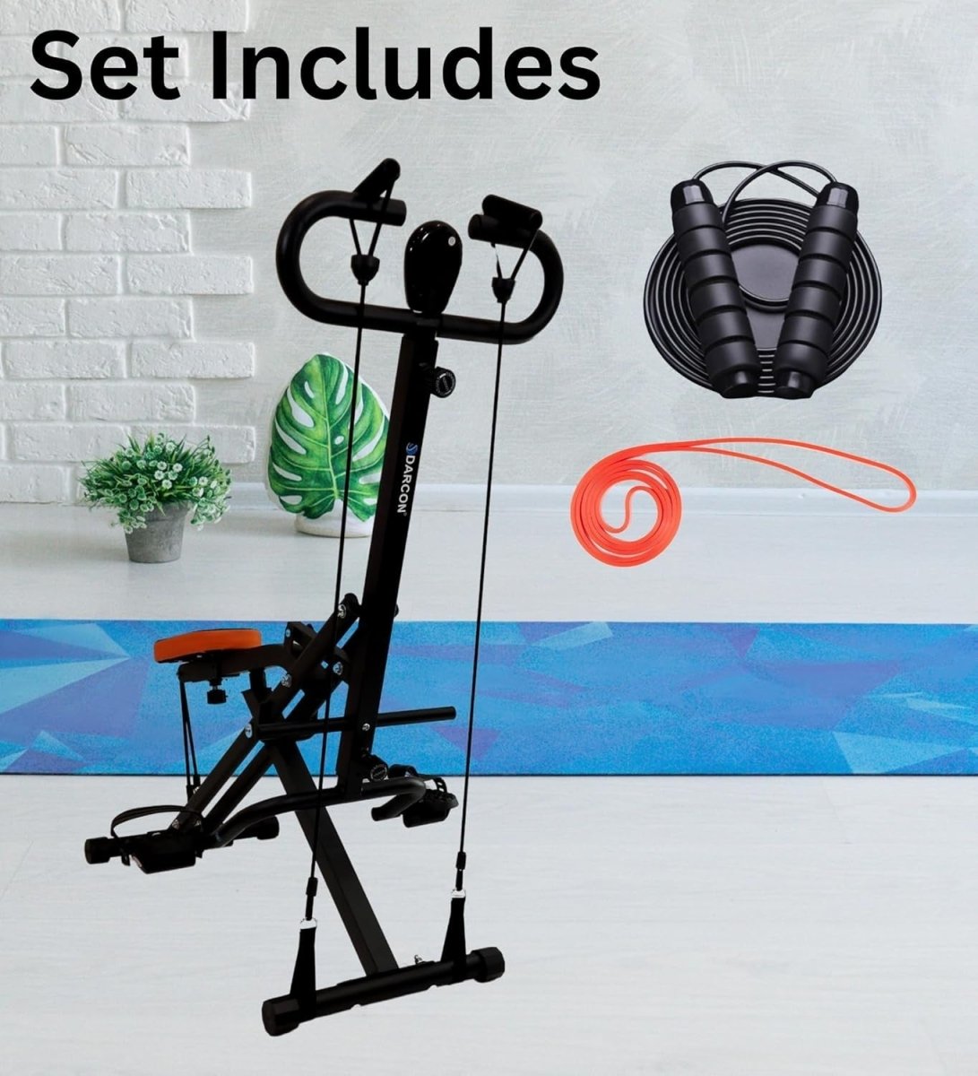 Foldable Squat Ab Rowing Machine Full Body Home Workout Trainer - Kwikley
