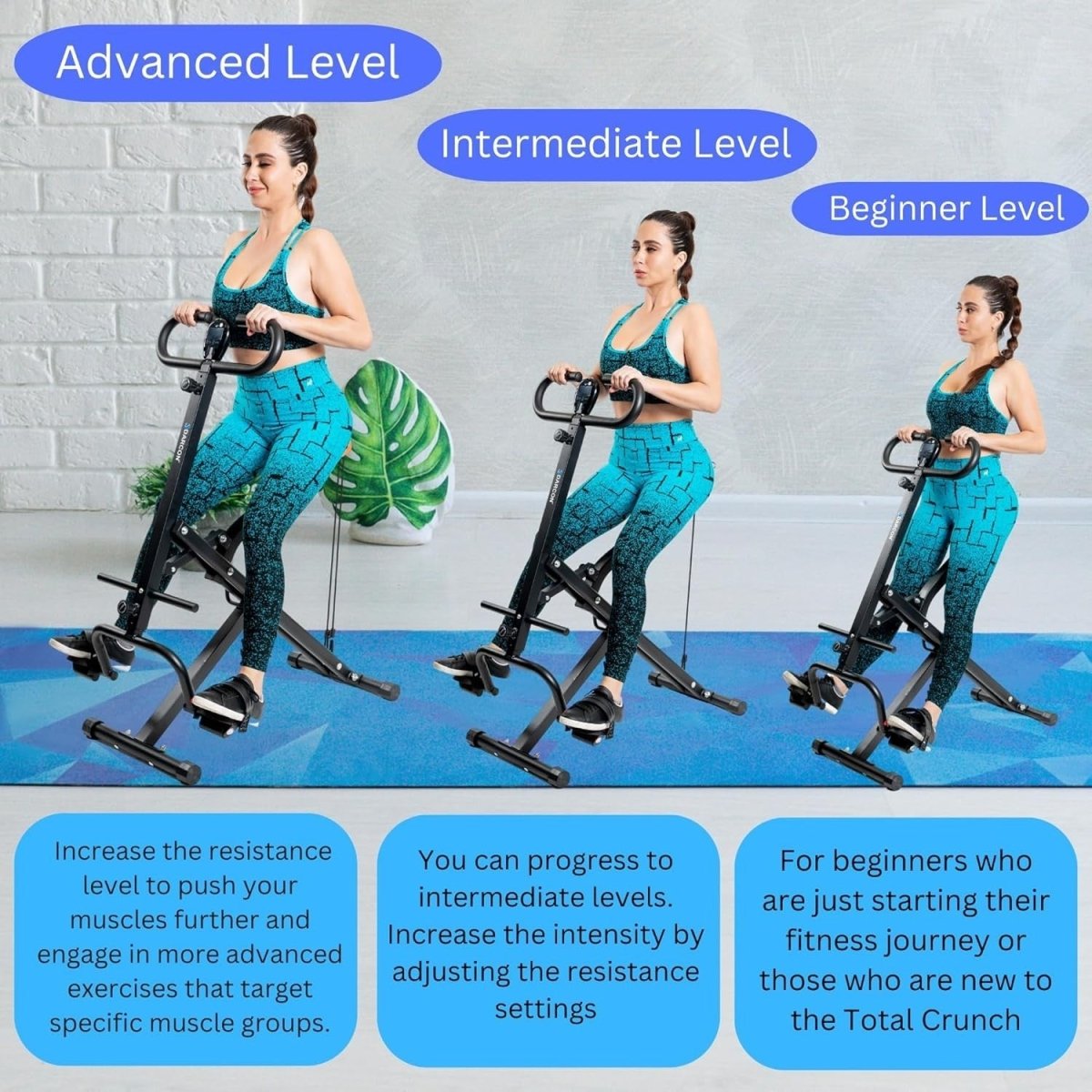 Foldable Squat Ab Rowing Machine Full Body Home Workout Trainer - Kwikley