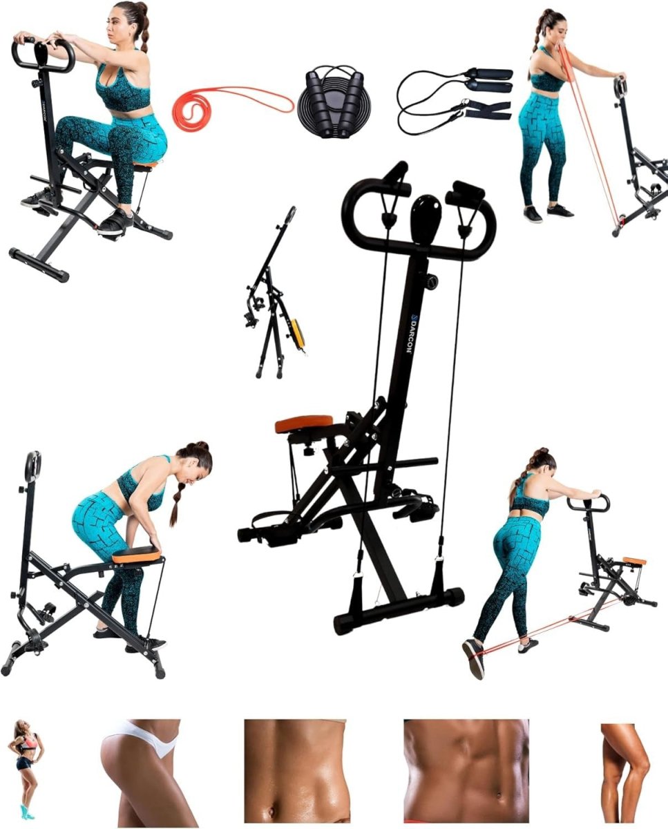 Foldable Squat Ab Rowing Machine Full Body Home Workout Trainer - Kwikley
