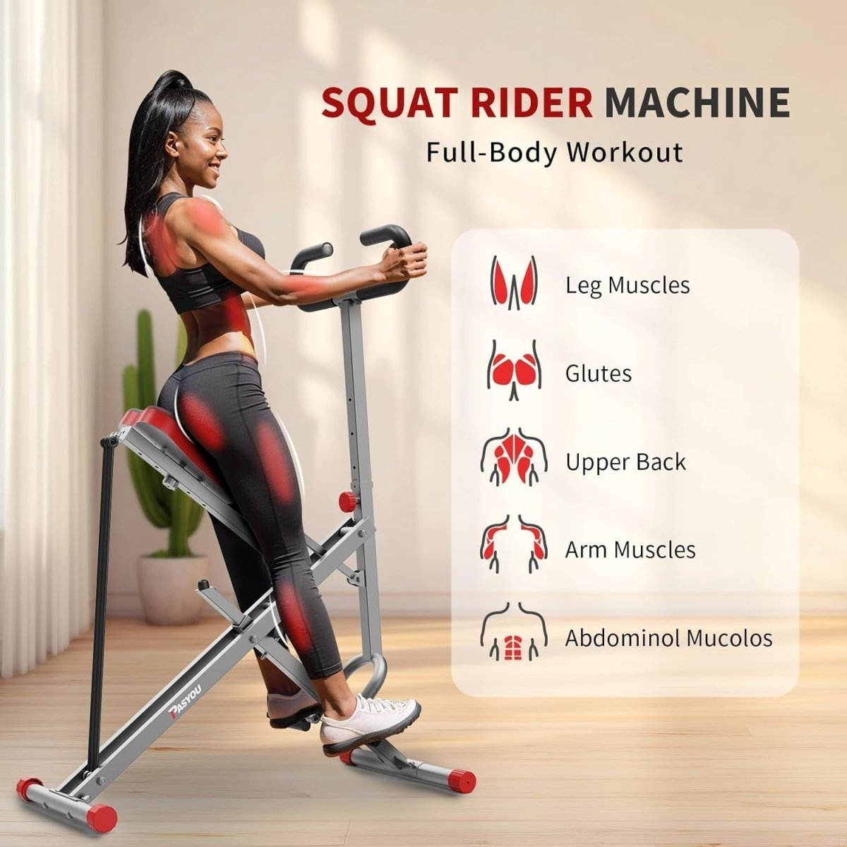 Foldable Squat Machine Adjustable Glute Leg Trainer Home Gym 270lbs - Kwikley