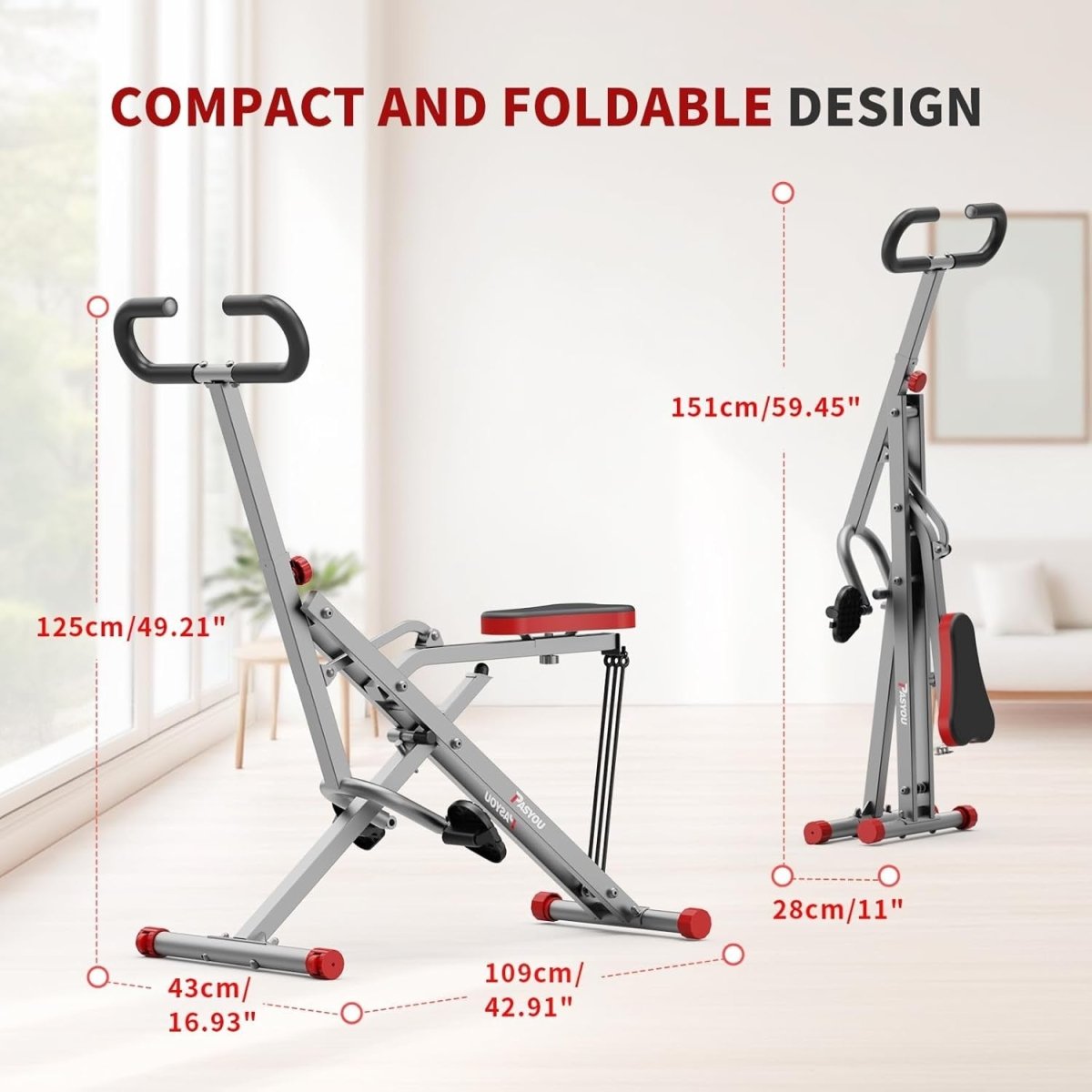 Foldable Squat Machine Home Gym Leg Glutes Trainer 270lb Load - Kwikley