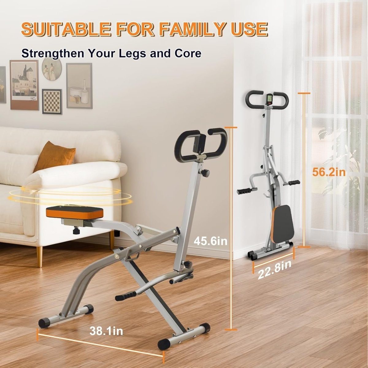 Foldable Squat Machine Row Trainer Home Gym Glutes Legs Core - Kwikley
