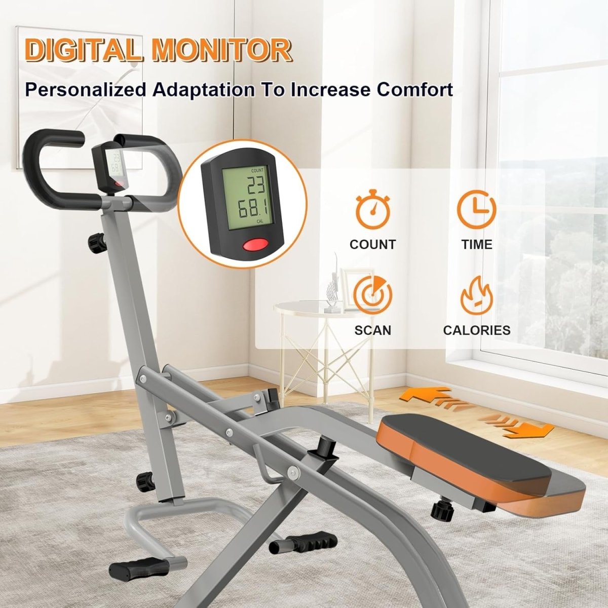 Foldable Squat Machine Row Trainer Home Gym Glutes Legs Core - Kwikley