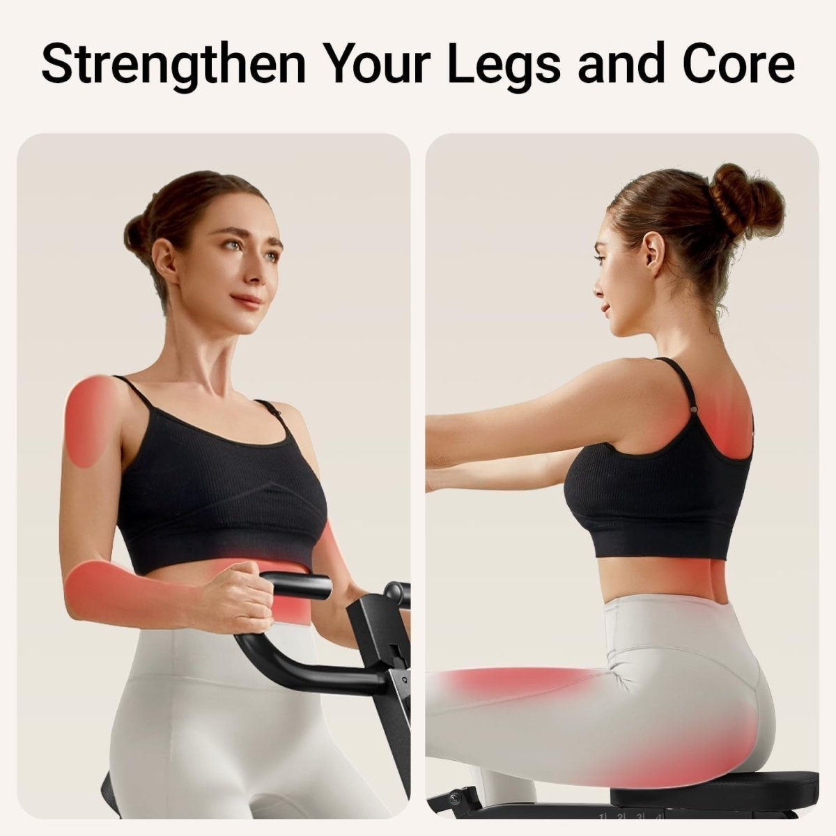 Foldable Squat Row Machine Adjustable Seat Resistance Bands Home Fitness Trainer - Kwikley