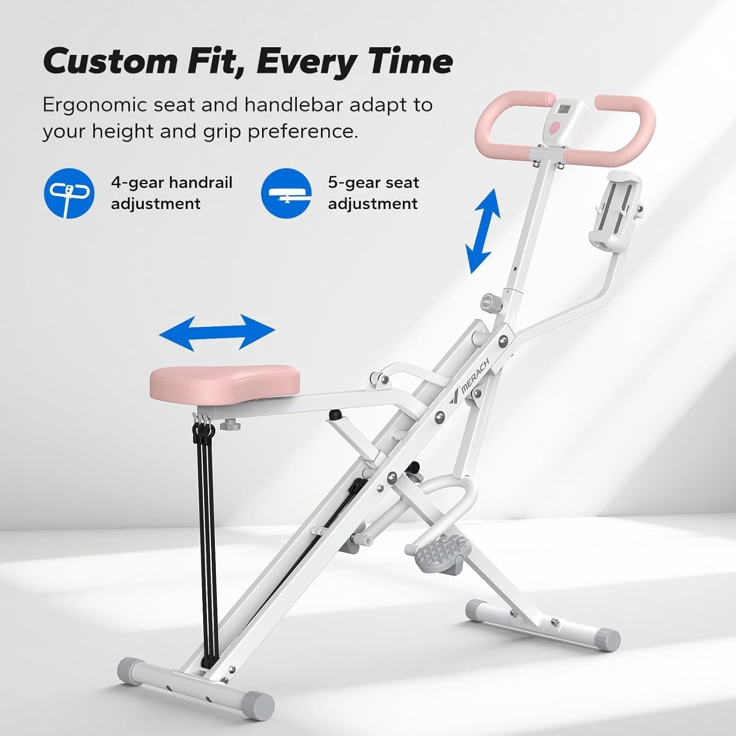 Foldable Squat Row Machine Glute & Leg Trainer Adjustable Resistance Workout - Kwikley