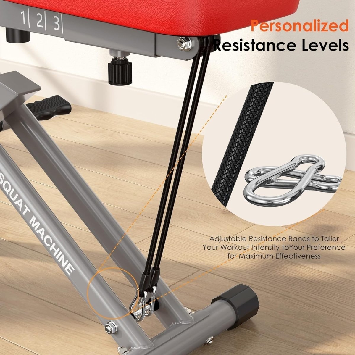 Foldable Squat Rowing Machine Full Body Glute Leg Trainer w Monitor - Kwikley