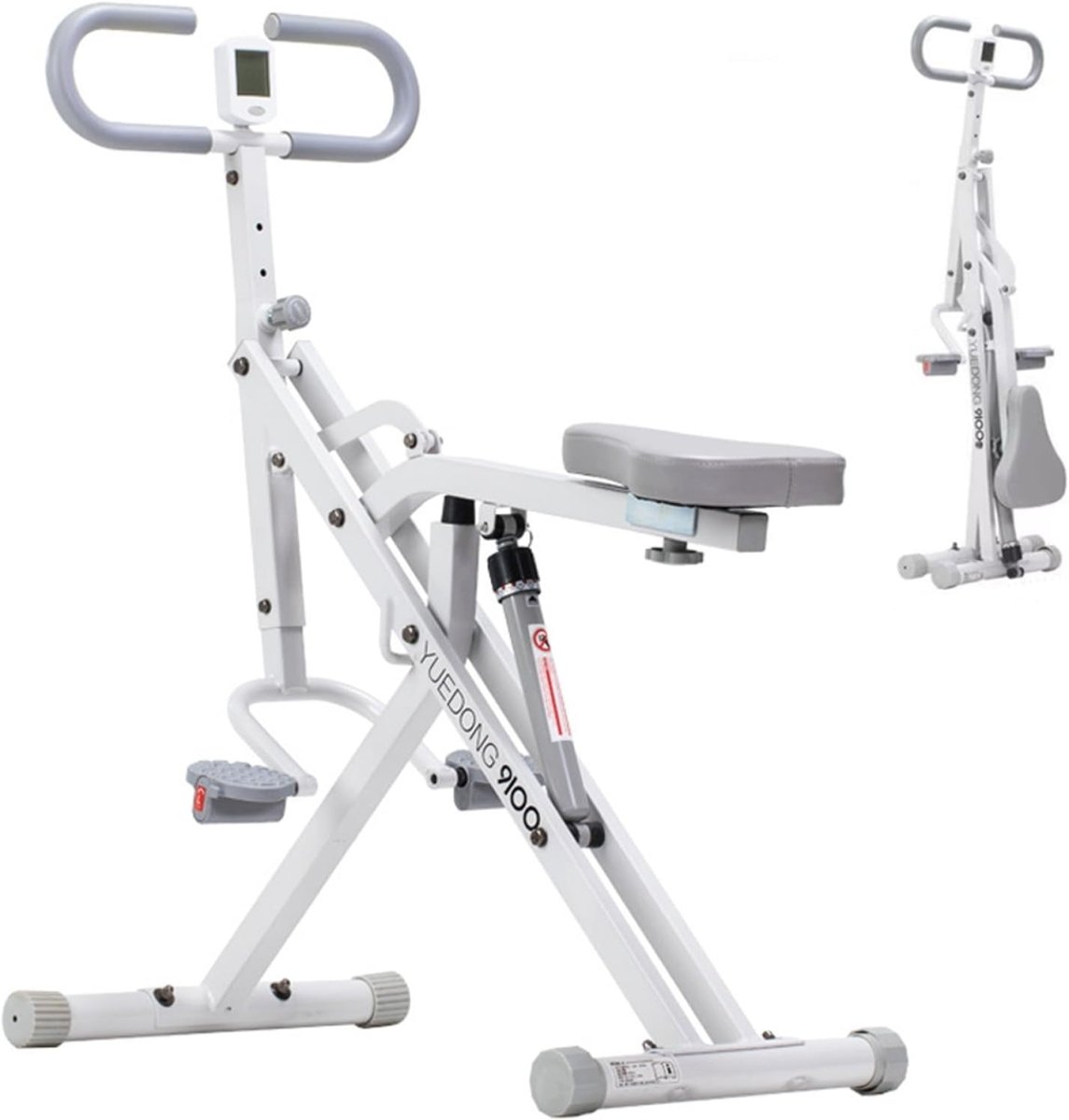 Foldable Squat Rowing Machine w LCD Adjustable Full Body Trainer - Kwikley