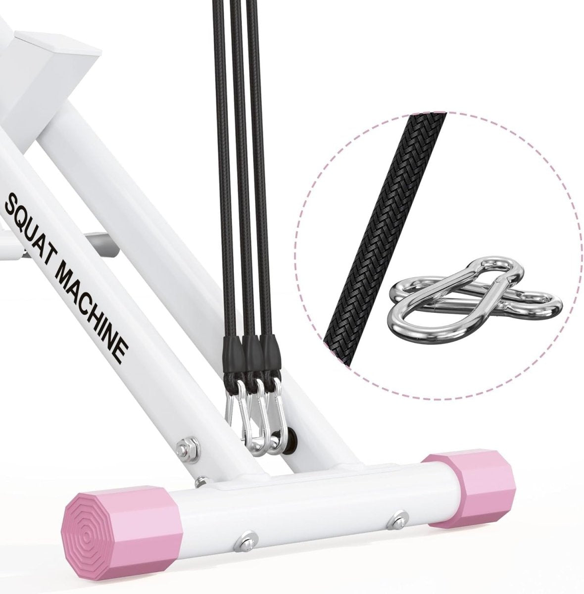Foldable Squat Rowing Machine w LCD Resistance Bands 330LB Trainer - Kwikley