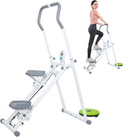 Foldable Stair Climber Exercise Machine w/ LCD Monitor & Adjustable Pedals - Kwikley