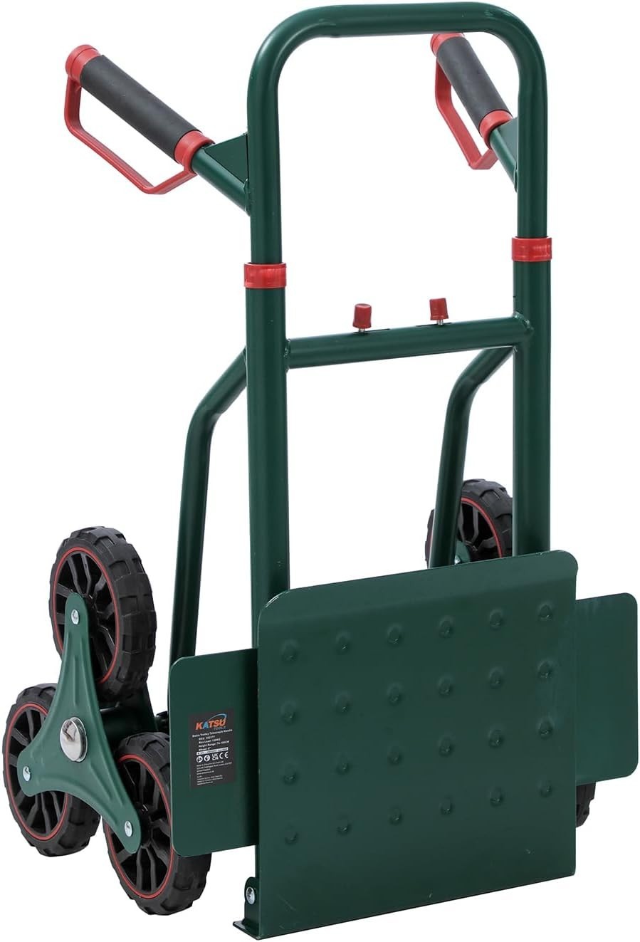 Foldable Stair Climber Hand Truck 150kg 6 - Wheel Telescopic Handle Green - Kwikley