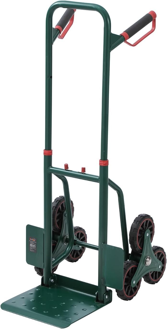 Foldable Stair Climber Hand Truck 150kg 6 - Wheel Telescopic Handle Green - Kwikley
