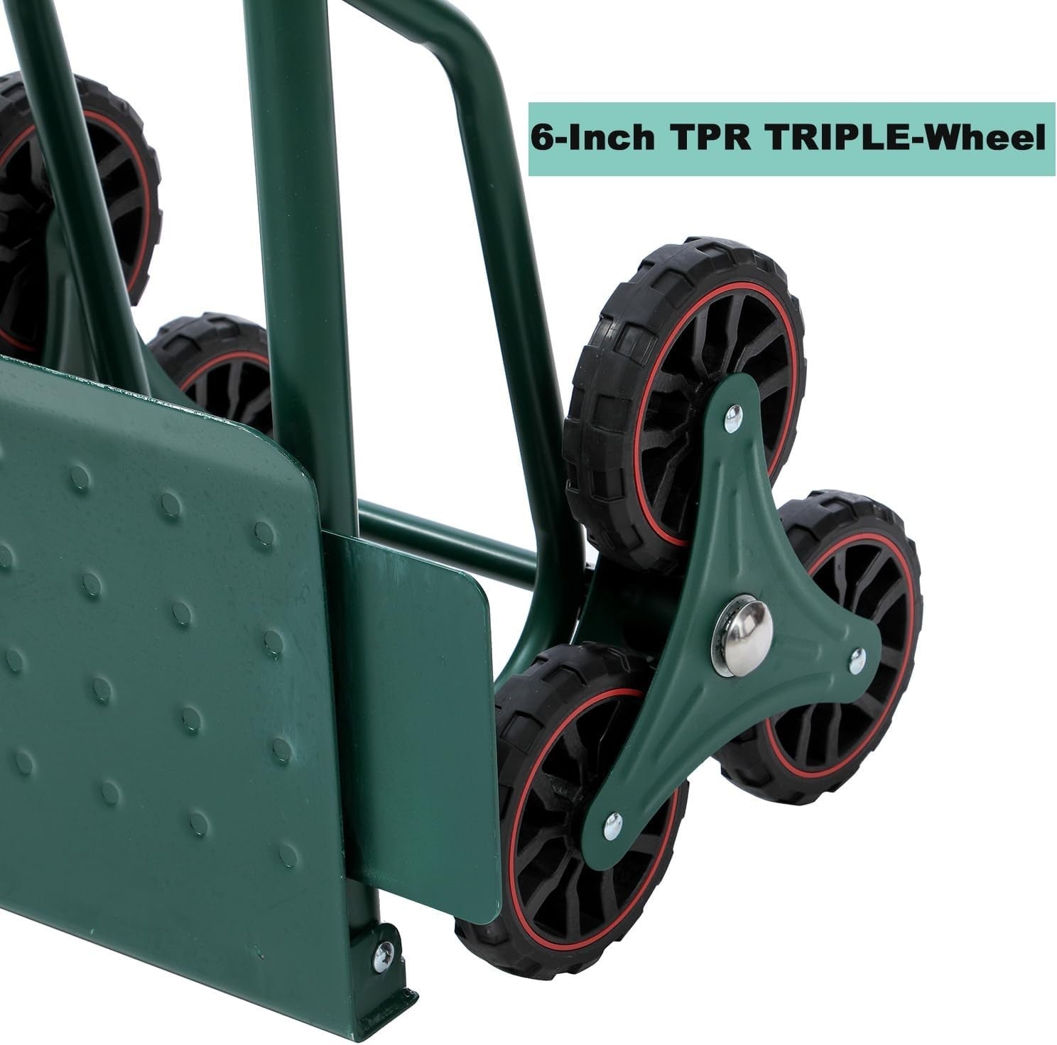 Foldable Stair Climber Hand Truck 150kg 6 - Wheel Telescopic Handle Green - Kwikley