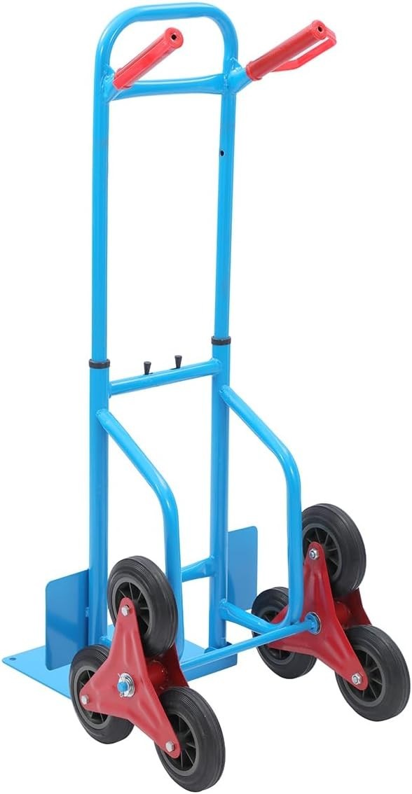 Foldable Stair Climber Hand Truck 200kg 6 - Wheel Telescopic Handle Red - Kwikley