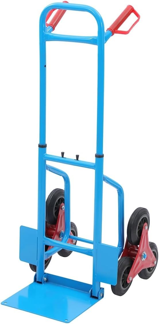 Foldable Stair Climber Hand Truck 200kg 6 - Wheel Telescopic Handle Red - Kwikley