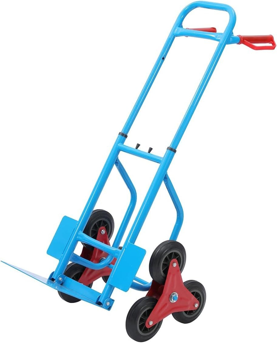 Foldable Stair Climber Hand Truck 200kg 6 - Wheel Telescopic Handle Red - Kwikley