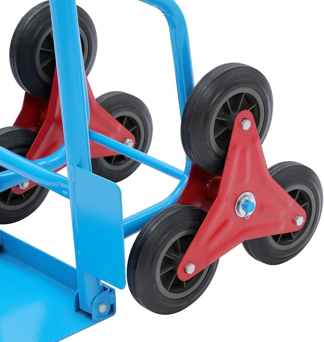 Foldable Stair Climber Hand Truck 200kg 6 - Wheel Telescopic Handle Red - Kwikley