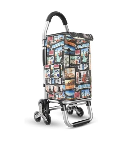 Foldable Stair Climber Shopping Cart 6 - Wheel Waterproof Aluminum 36L - Kwikley