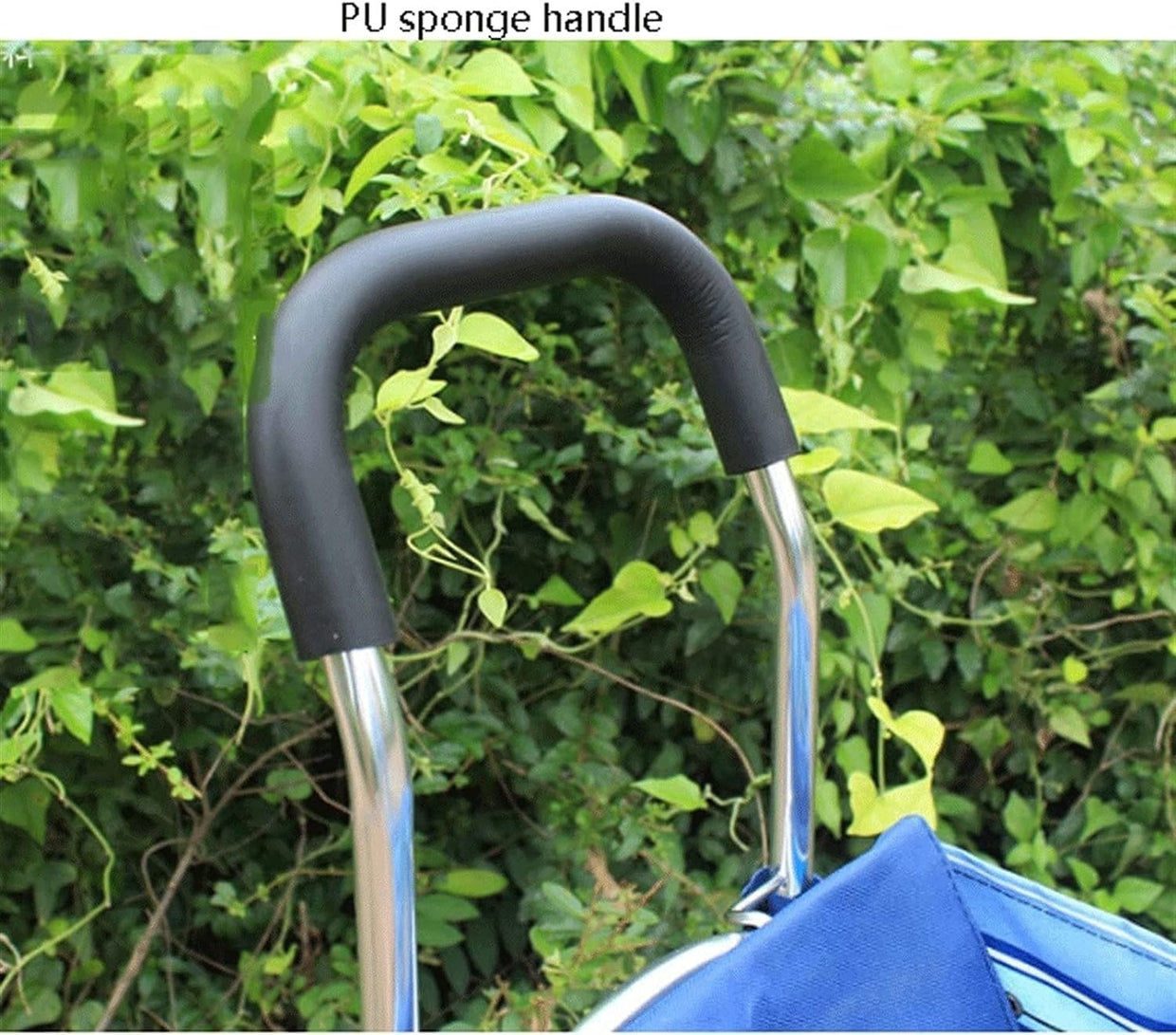 Foldable Stair Climber Shopping Cart Lightweight PU Handle Portable Trolley - Kwikley