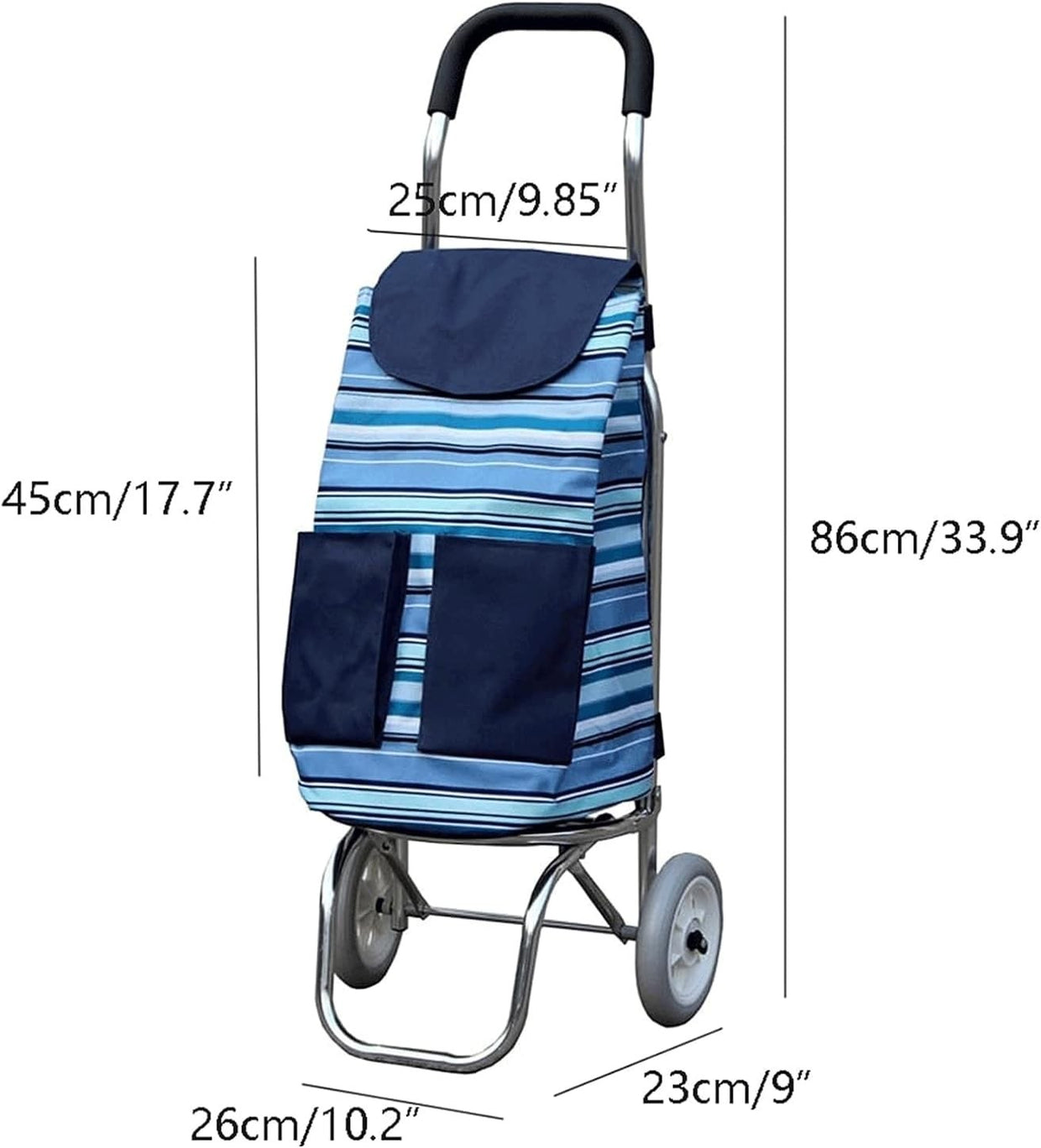 Foldable Stair Climber Shopping Cart Lightweight PU Handle Portable Trolley - Kwikley
