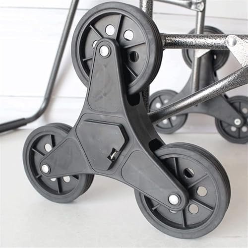 Foldable Stair Climber Shopping Cart w/ Seat Heavy Duty Trolley for Groceries - Kwikley