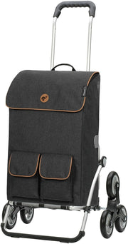Foldable Stair Climber Shopping Trolley 42L Insulated Cooler Bag Aluminium Black - Kwikley