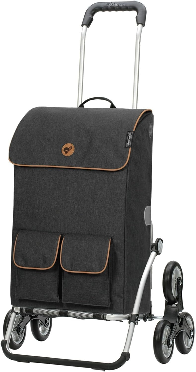 Foldable Stair Climber Shopping Trolley 42L Insulated Cooler Bag Aluminium Black - Kwikley