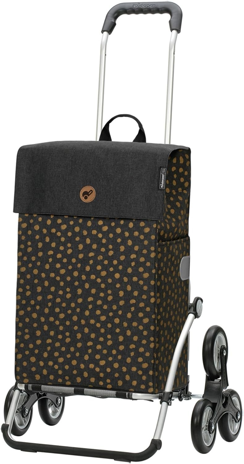 Foldable Stair Climber Shopping Trolley 47L Aluminium Water - Repellent Black - Kwikley