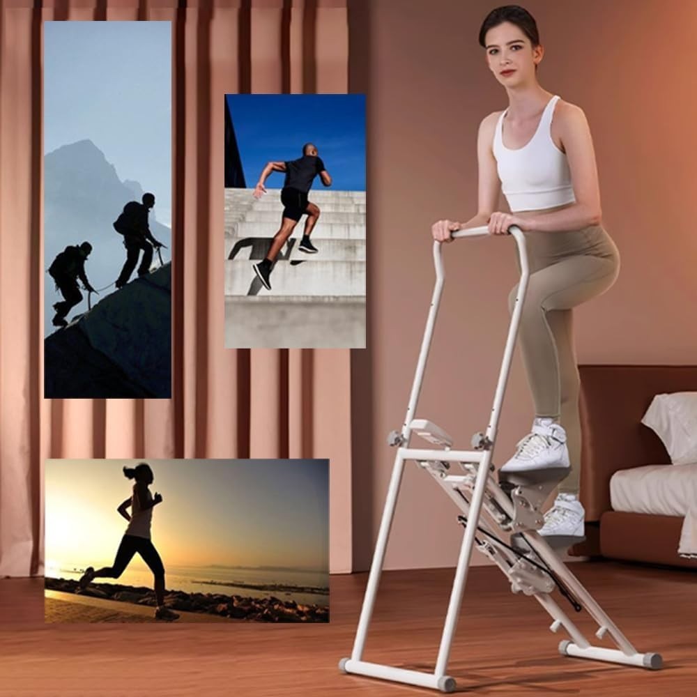 Foldable Stair Climber Step Machine Height Adjustable LCD Home Fitness - Kwikley