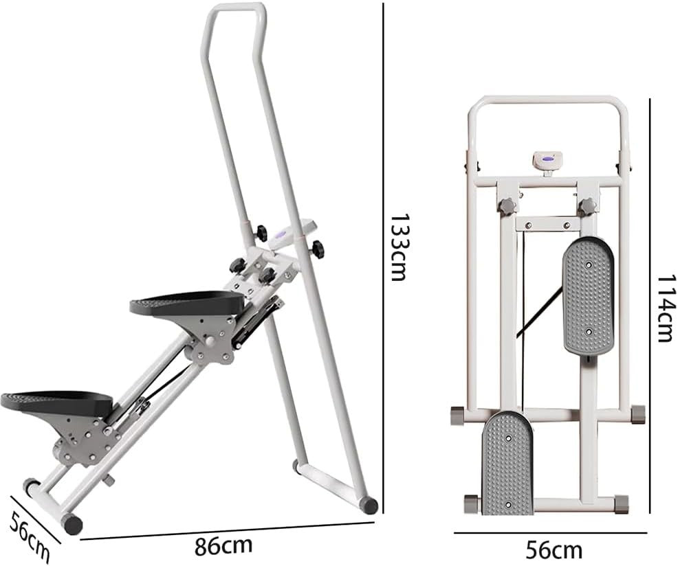 Foldable Stair Climber Step Machine Height Adjustable LCD Home Fitness - Kwikley