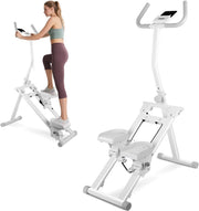 Foldable Stair Climber Stepper w/ LCD Monitor, Phone Holder, Adjustable Height - Kwikley