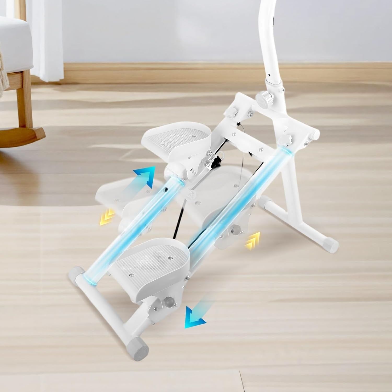 Foldable Stair Climber Stepper w/ LCD Monitor, Phone Holder, Adjustable Height - Kwikley