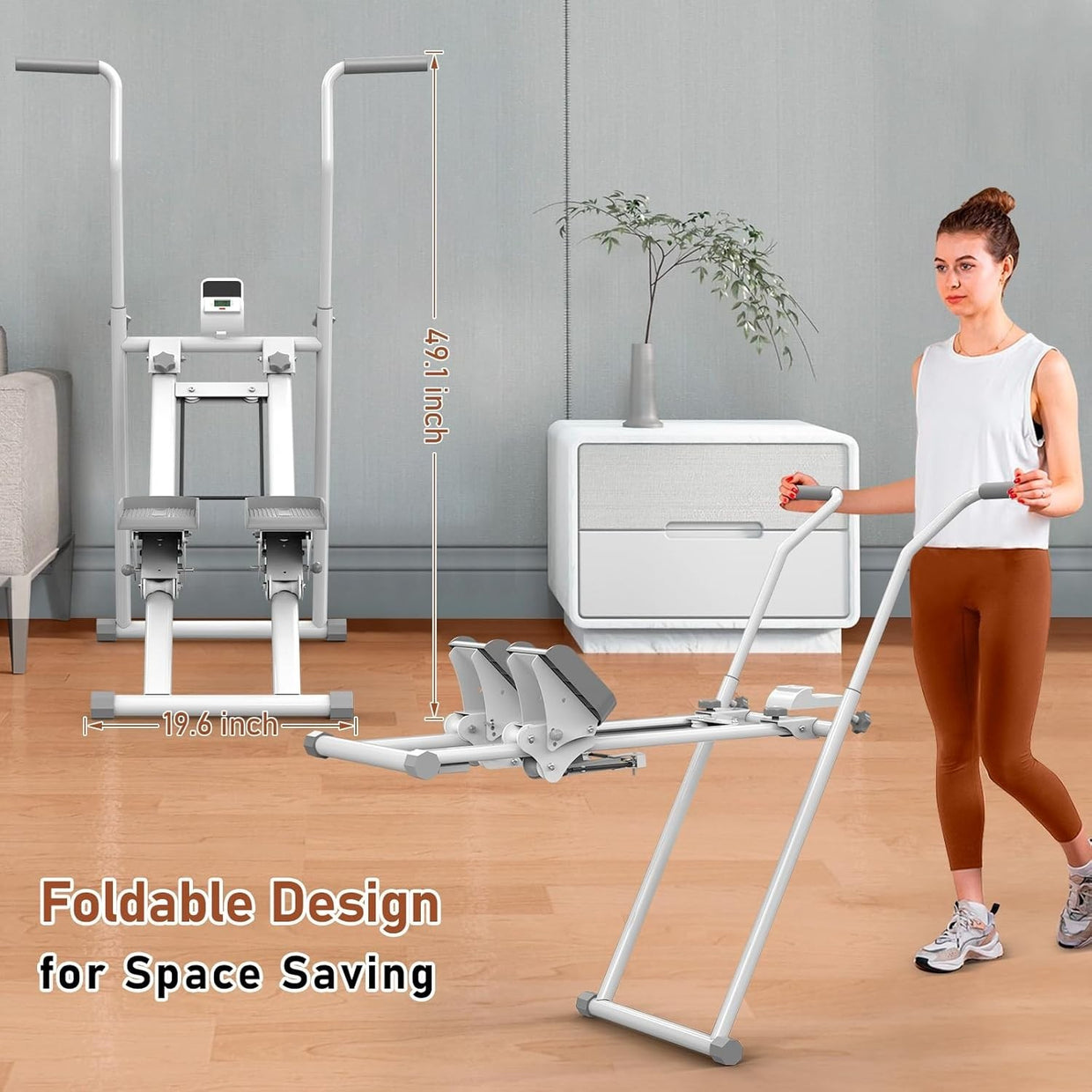 Foldable Stair Climber w/ Adjustable Incline, 18" Stride & 300lb Capacity - Kwikley
