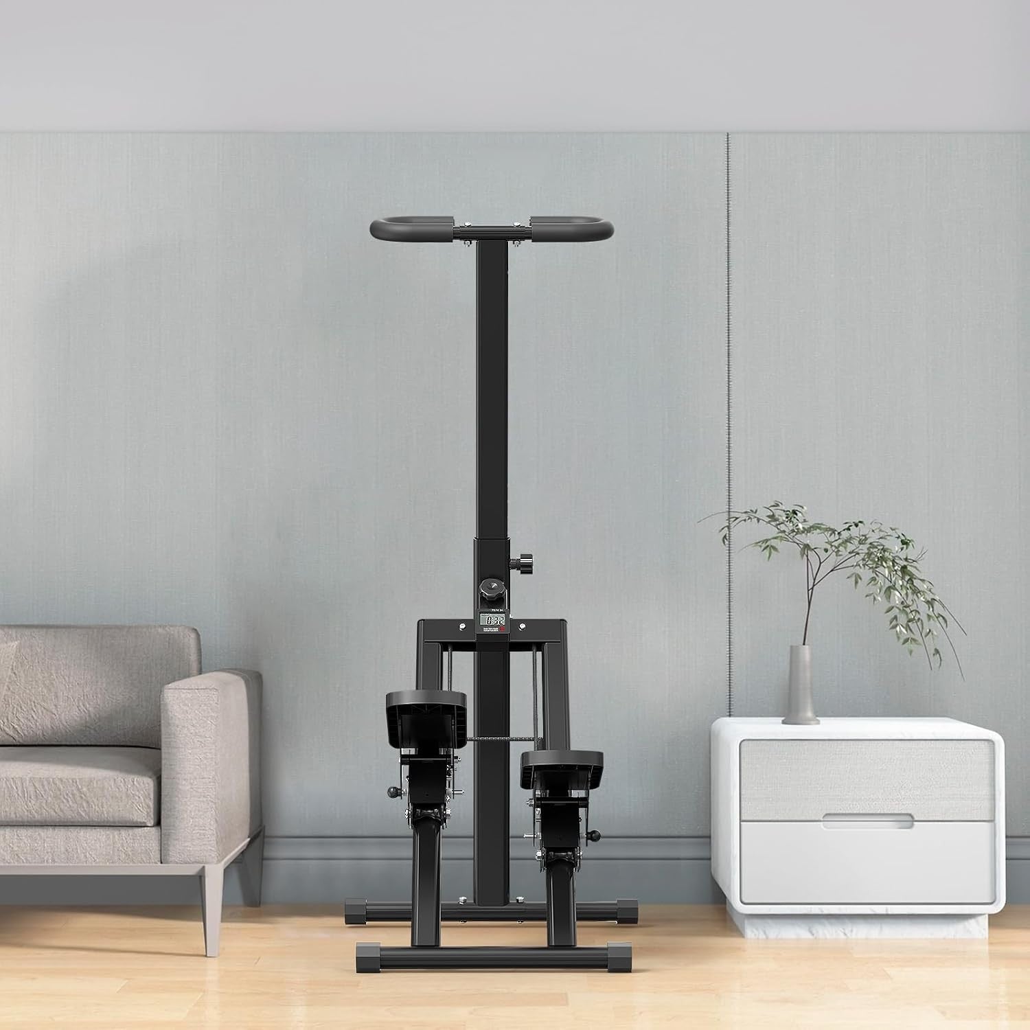 Foldable Stair Climber w/ Adjustable Incline, Large Pedals & LCD Fitness Tracker - Kwikley